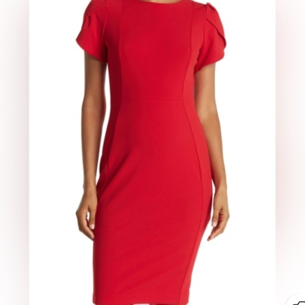 Calvin Klein Bold Red Midi Dress